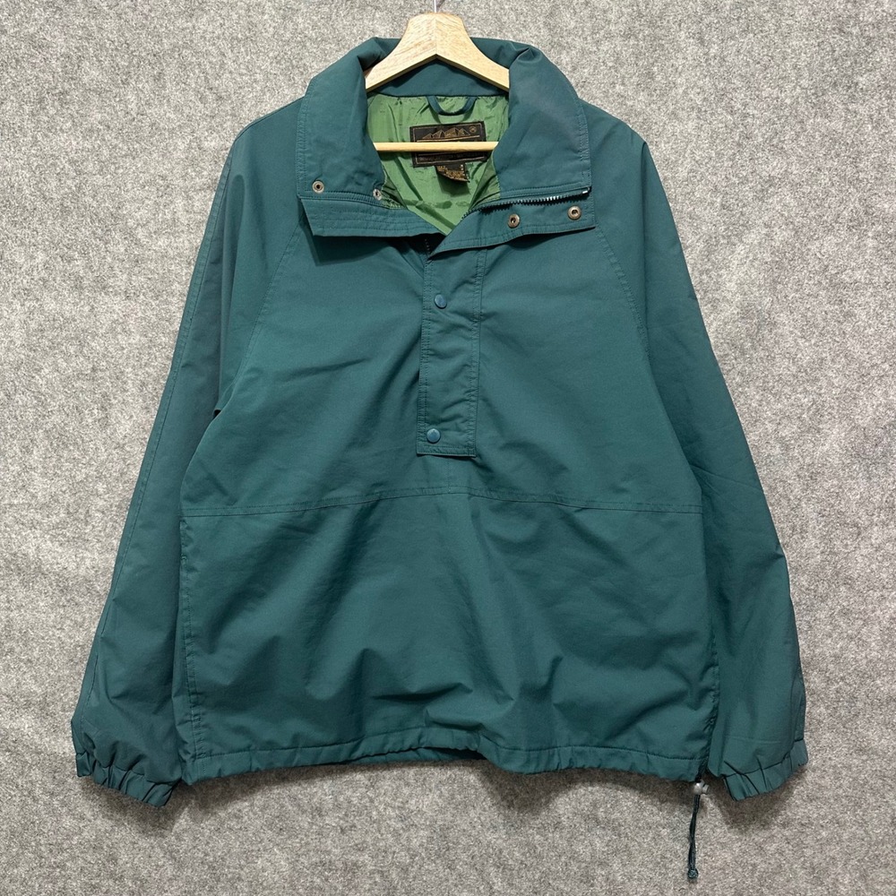 Vintage Eddie Bauer GORE-TEX Anorak Jacket Mens M‎ Green Pullover Windbreaker